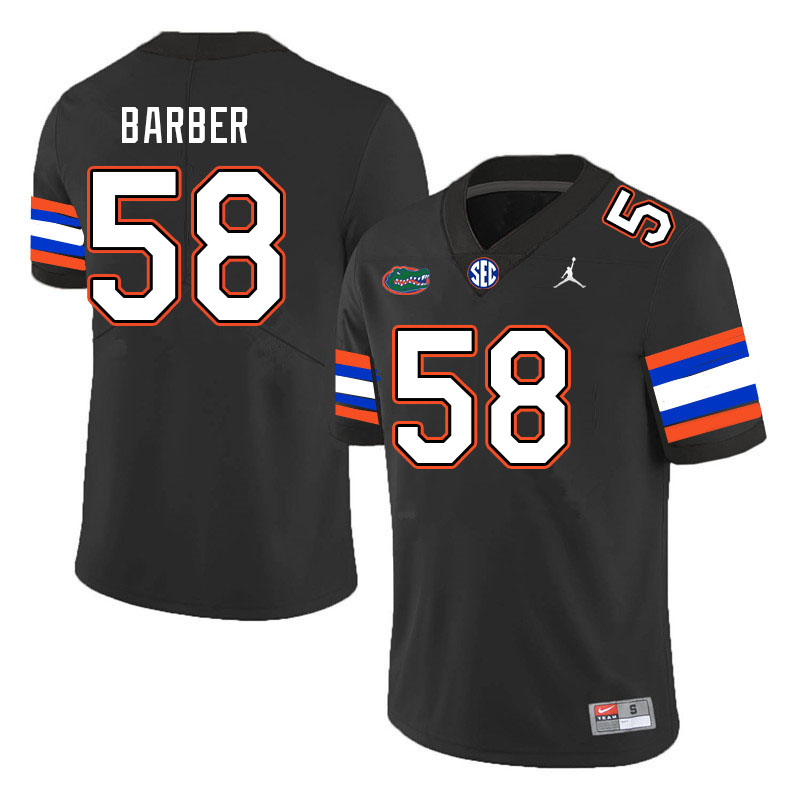 Men #58 Austin Barber Florida Gators College Football Jerseys Stitched-Black